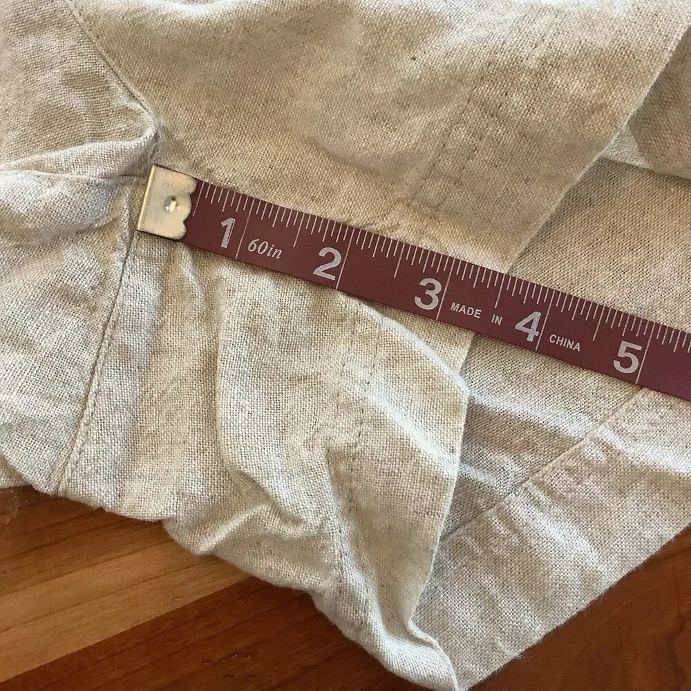 Old Navy Linen Blend Elastic High Rise Shorts Cream Tan Women XL 38X3.5 Coastal